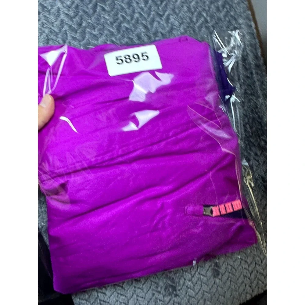 Champion Girls XL 14-16 Windbreaker Jacket Pink Purple Hooded Outdoor Full Zip
